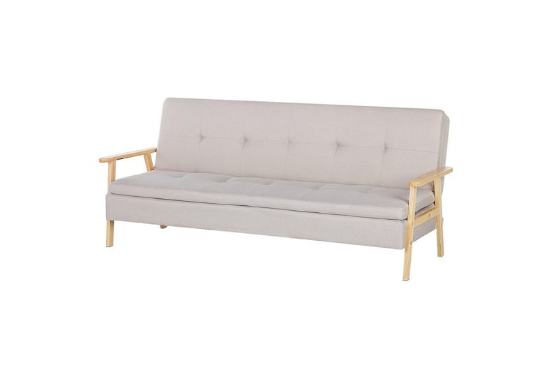 Sovesofa Tjorn - Beige, lyst træ, Beige, Lys Træ, 185x110 cm - Møbler - Sofaer - Sovesofaer