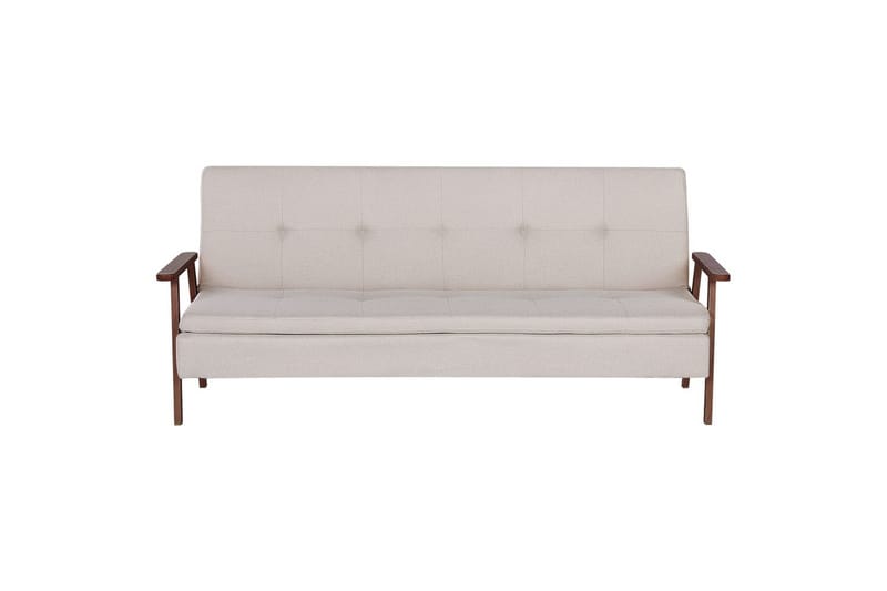 Sovesofa Tjorn, Beige, mørkt træ, 185x110 cm
