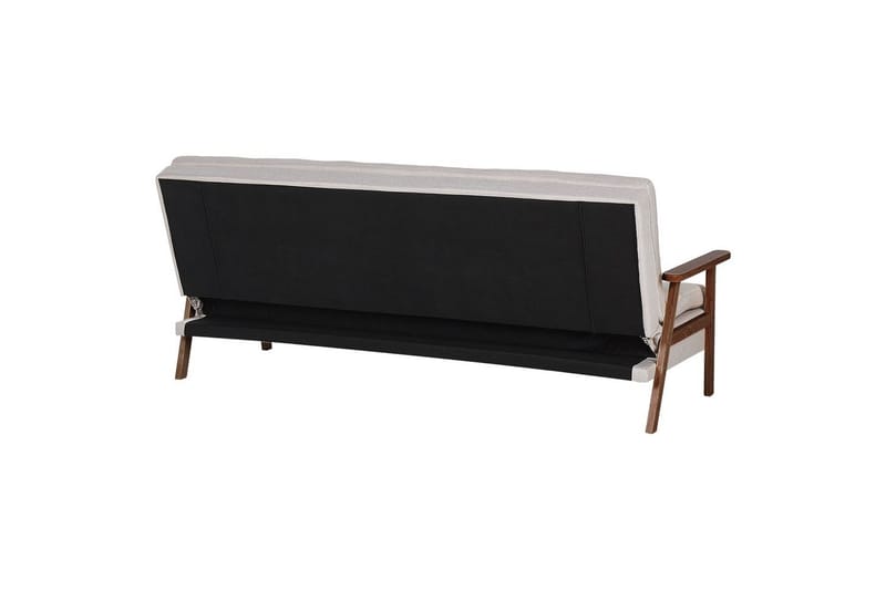 Sovesofa Tjorn - Beige, mørkt træ, 185x110 cm - Møbler - Sofaer - Sovesofaer