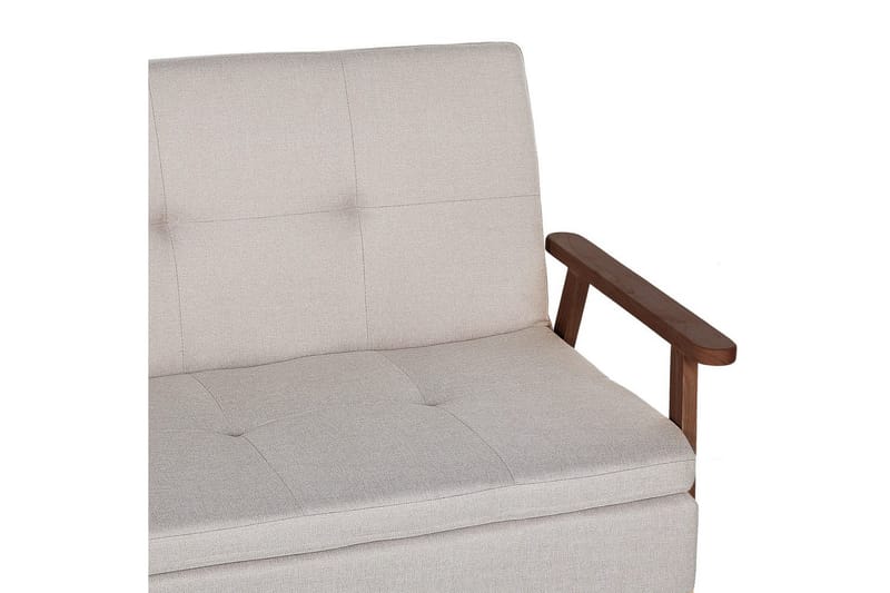 Sovesofa Tjorn - Beige, mørkt træ, 185x110 cm - Møbler - Sofaer - Sovesofaer