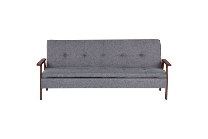 Sovesofa Tjorn, Grå, mørkt træ, 185x110 cm