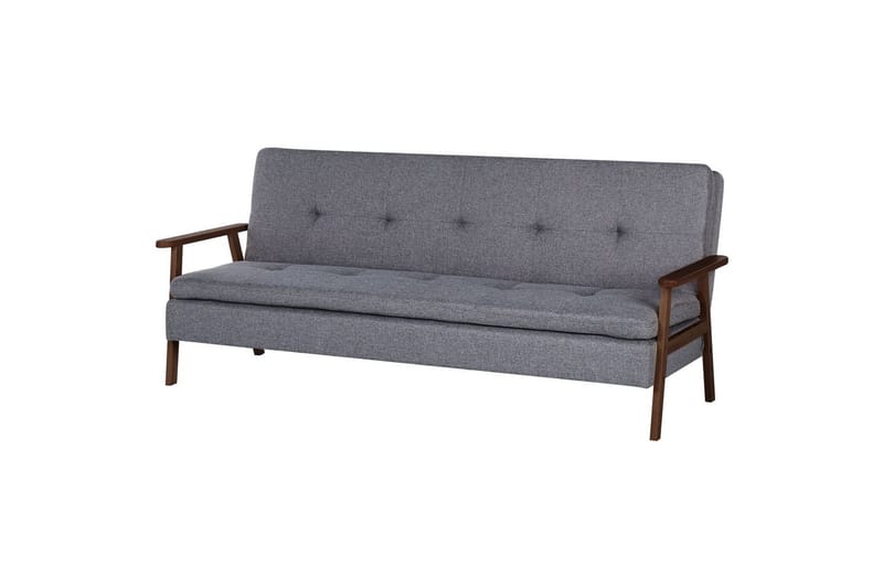 Sovesofa Tjorn - Grå, mørkt træ, 185x110 cm - Møbler - Sofaer - Sovesofaer
