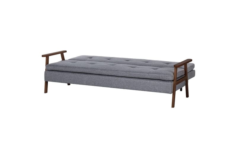 Sovesofa Tjorn - Grå, mørkt træ, 185x110 cm - Møbler - Sofaer - Sovesofaer