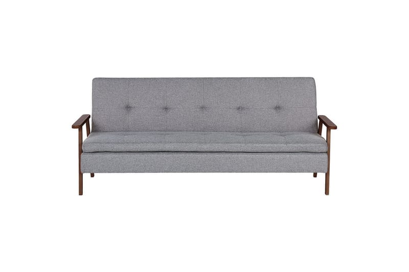 Sovesofa Tjorn, Lys grå, mørkt træ, 185x110 cm