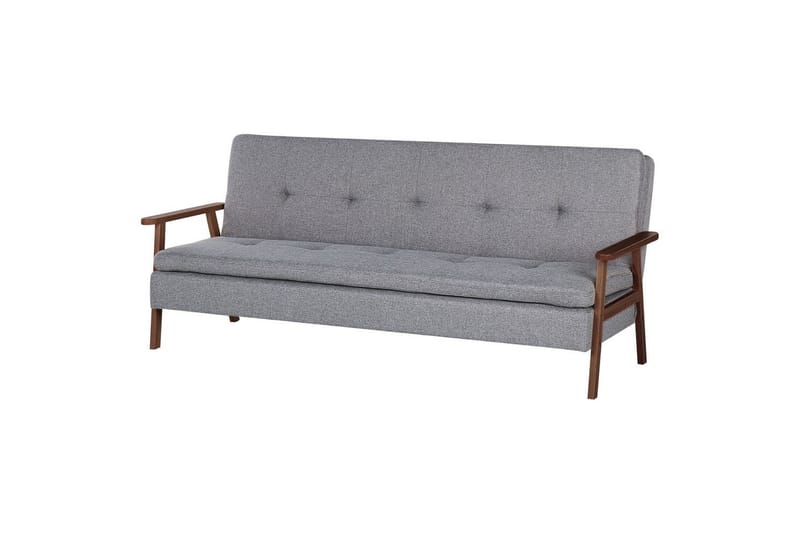 Sovesofa Tjorn - Lys grå, mørkt træ, 185x110 cm - Møbler - Sofaer - Sovesofaer