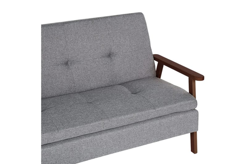 Sovesofa Tjorn - Lys grå, mørkt træ, 185x110 cm - Møbler - Sofaer - Sovesofaer