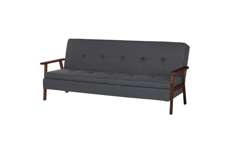 Sovesofa Tjorn - Mørkegrå, mørkt træ, 185x110 cm - Møbler - Sofaer - Sovesofaer