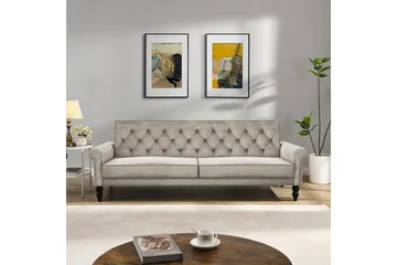 Sovesofa uden divan & chaiselong Loft24 Tyne Sovesofa 3-personers Beige - Møbler - Sofaer - Sovesofaer