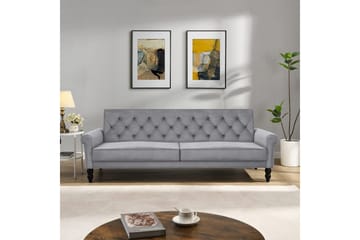 Sovesofa uden divan & chaiselong Loft24 Tyne Sovesofa 3-personers Grå - Møbler - Sofaer - Sovesofaer