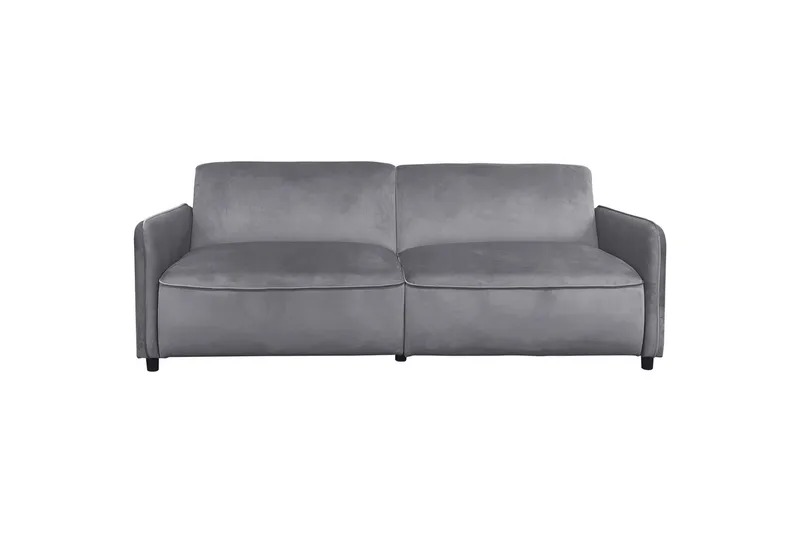 Sovesofa uden divan og chaiselong Loft24 Sovesofa Loft24 Alicia Grå Velour - Møbler - Sofaer - Sovesofaer