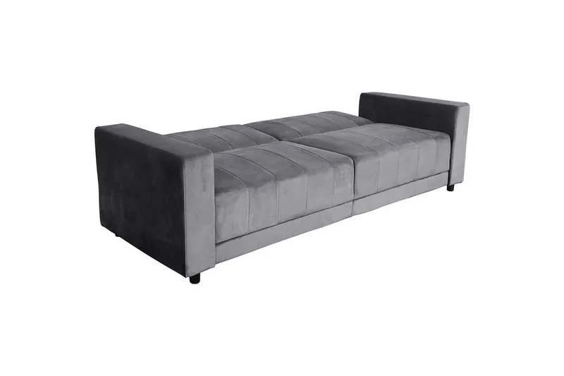Sovesofa uden divan og chaiselong Loft24 Sovesofa Loft24 Allie II Grå Velour - Møbler - Sofaer - Sovesofaer