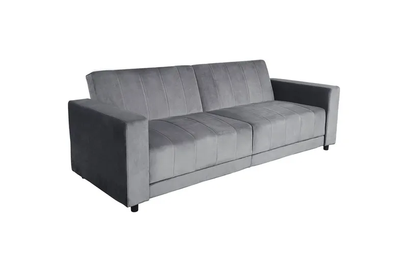 Sovesofa uden divan og chaiselong Loft24 Sovesofa Loft24 Allie II Grå Velour - Møbler - Sofaer - Sovesofaer