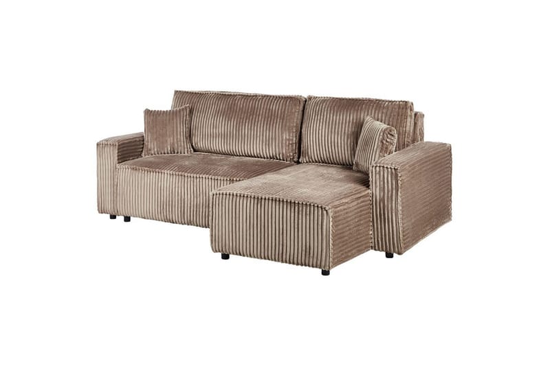 Sovesofa venstrevendt Abacka - Brun, Sort - Møbler - Sofaer - Sovesofaer