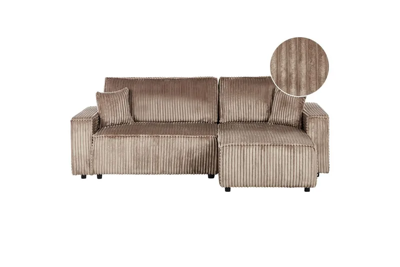 Sovesofa venstrevendt Abacka - Brun, Sort - Møbler - Sofaer - Sovesofaer