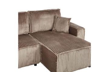 Sovesofa venstrevendt Abacka - Brun, Sort - Møbler - Sofaer - Sovesofaer