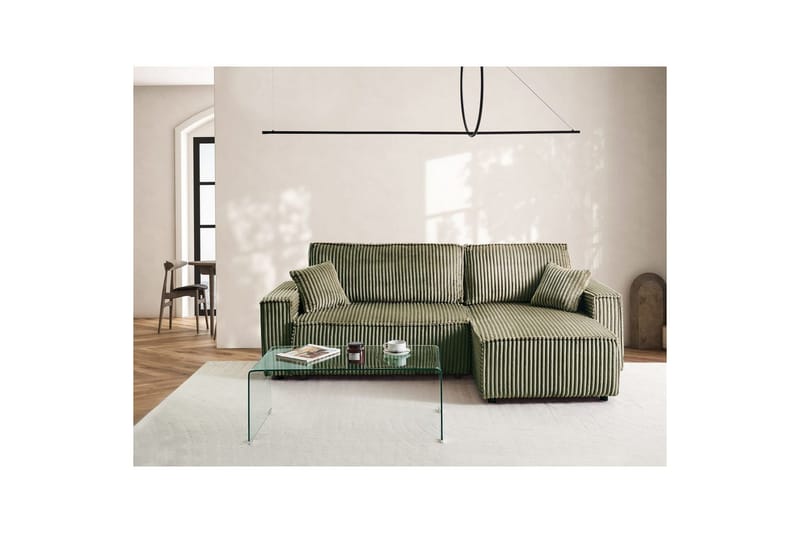 Sovesofa venstrevendt Abacka - Grøn, sort - Møbler - Sofaer - Sovesofaer