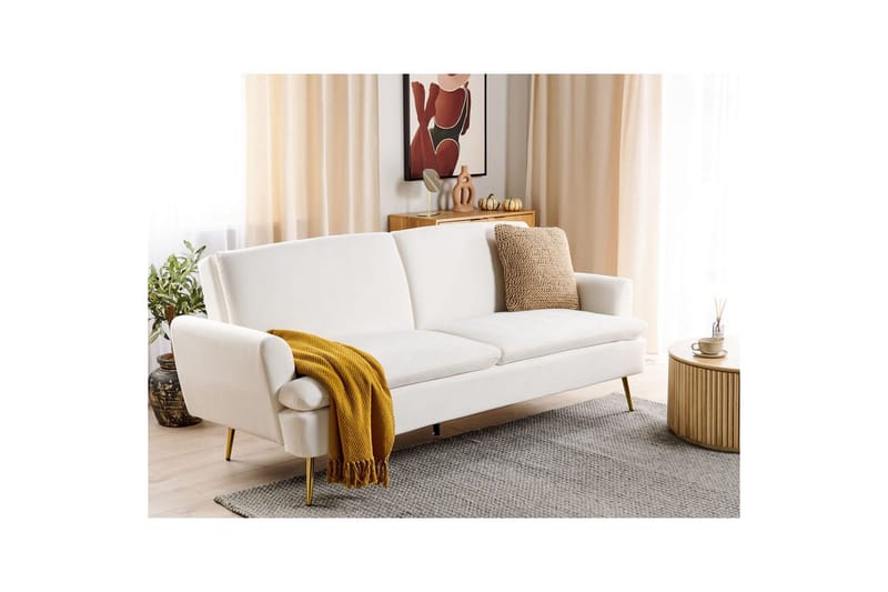 Sovesofa Vettre - Hvid, Guld - Møbler - Sofaer - Sovesofaer