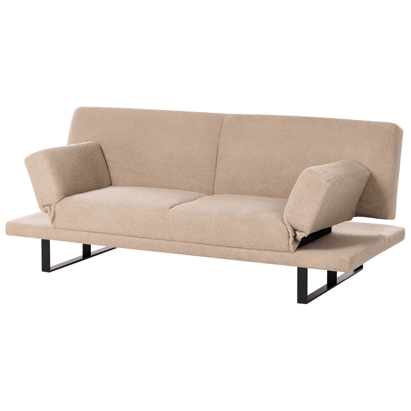 Sovesofa York Bouclé - Sandbeige - Møbler - Sofaer - Sovesofaer - 2 personers sovesofa