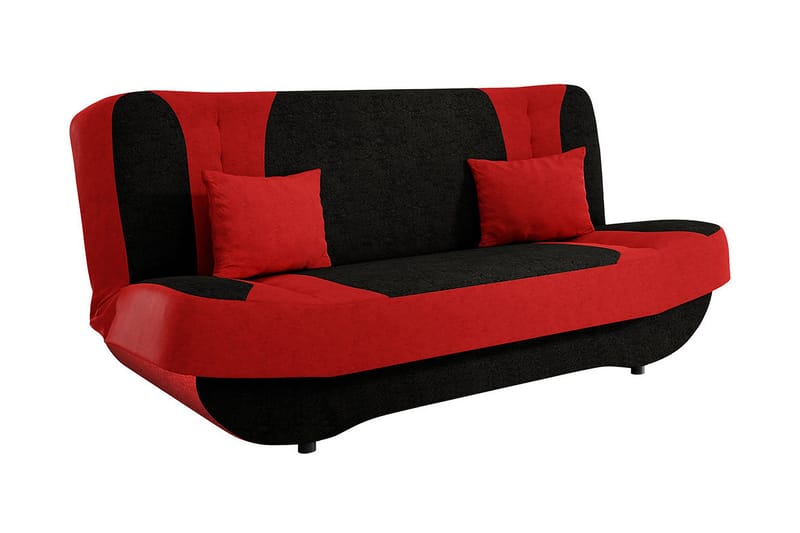 Sovesofa Pinto - Rød - Sovesofaer - 3 personers sovesofa - Velour sofaer