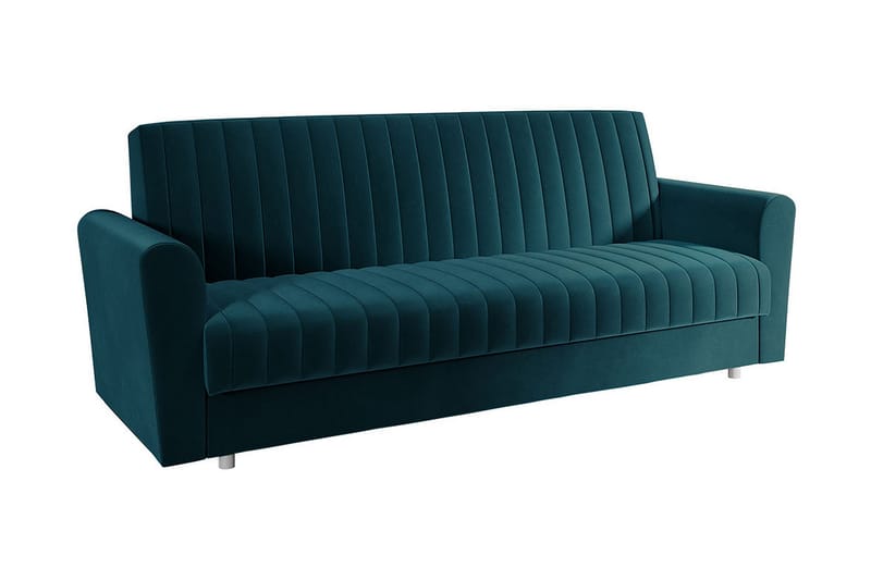 Spesserud Sofa - Mørketurkis - Sovesofaer - 4 personers sovesofa - Velour sofaer