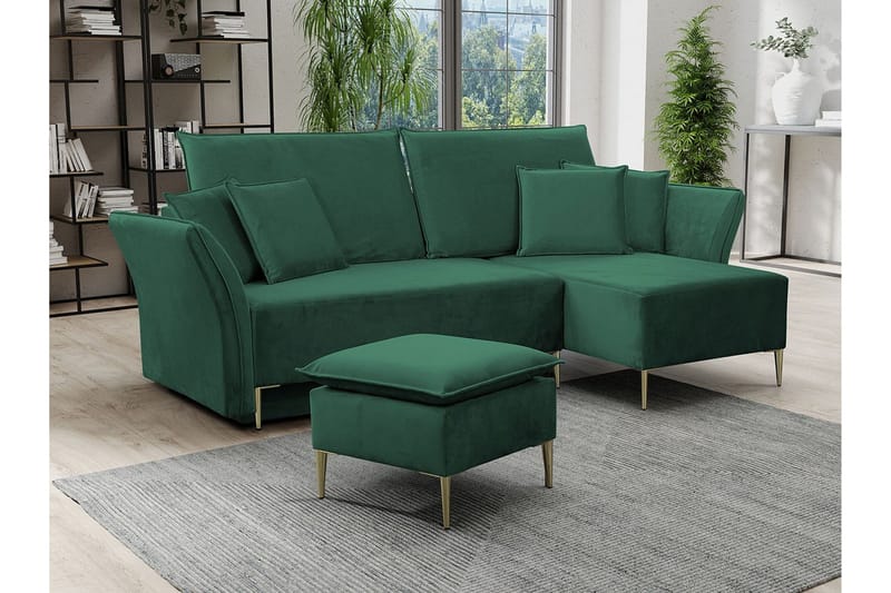 Staffin 3-sits Hörnbäddsoffa Dark green - Møbler - Sofaer - Sovesofaer