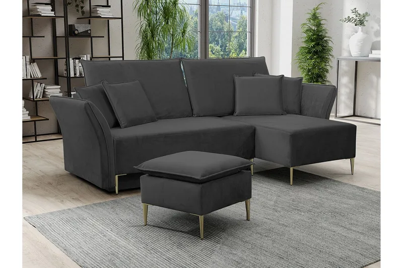 Staffin 3-sits Hörnbäddsoffa Dark grey - Møbler - Sofaer - Sovesofaer