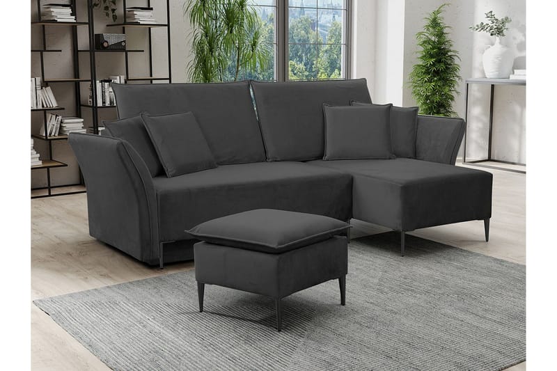 Staffin 3-sits Hörnbäddsoffa NO_BRAND Dark grey - Møbler - Sofaer - Sovesofaer