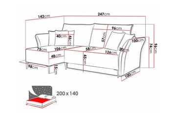 Staffin 3-personers hjørnesovesofa - Møbler - Sofaer - Sovesofaer