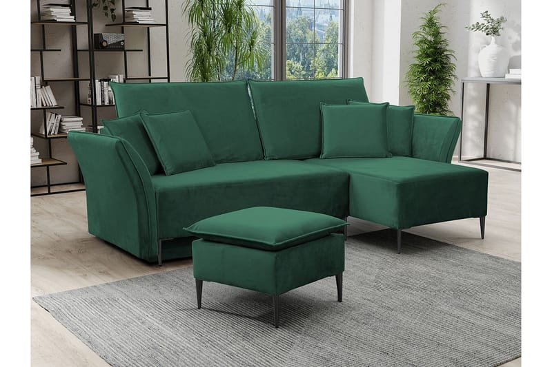 Staffin 3-personers Hjørnesovesofa - Mørkegrøn - Møbler - Sofaer - Sovesofaer