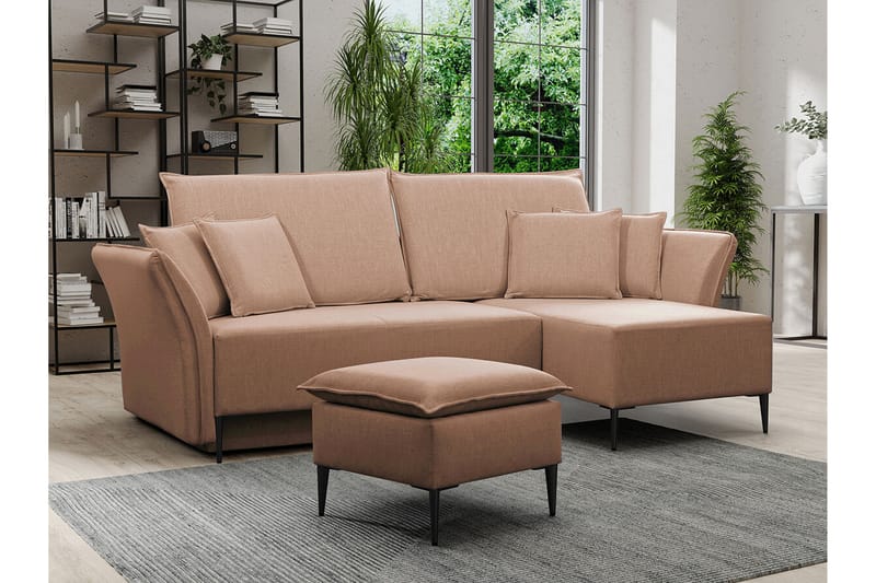 Staffin 3-personers Hjørnesovesofa - Lyserød - Møbler - Sofaer - Sovesofaer
