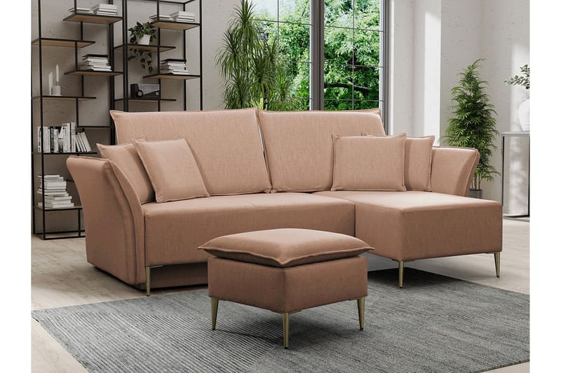 Staffin 3-personers Hjørnesovesofa - Lyserød - Møbler - Sofaer - Sovesofaer