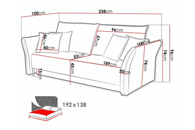 Staffin 3-personers Sovesofa - Beige/Lys beige - Sovesofaer - 3 personers sovesofa