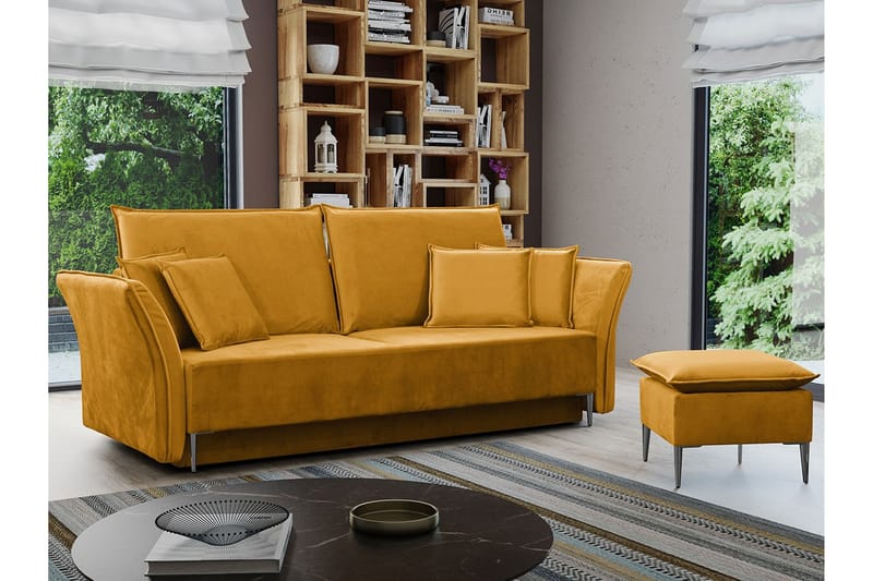 Staffin 3-personers Sovesofa - Gul - Møbler - Sofaer - Sovesofaer