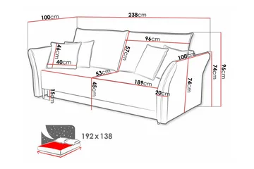 Staffin 3-personers sovesofa - Møbler - Sofaer - Sovesofaer