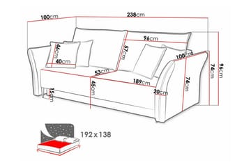 Staffin 3-personers sovesofa - Møbler - Sofaer - Sovesofaer