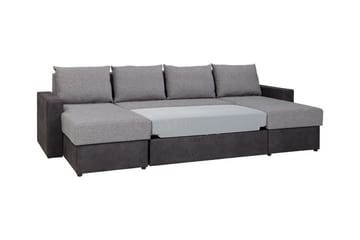 Staffin 4-sæders U-formet Hjørnesovesofa 140x283 cm med Opbevaring i Stof - Mørkegrå - Møbler - Sofaer - Sovesofaer