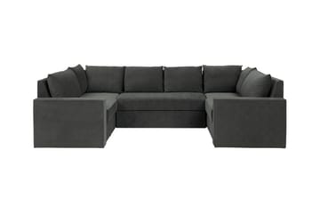 Staffin 4-sæders U-formet Sovesofa med Chaiselong 140x276 cm med Opbevaring i Stof - Mørkegrå - Møbler - Sofaer - Sovesofaer