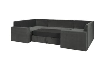 Staffin 4-sæders U-formet Sovesofa med Chaiselong 140x276 cm med Opbevaring i Stof - Mørkegrå - Møbler - Sofaer - Sovesofaer