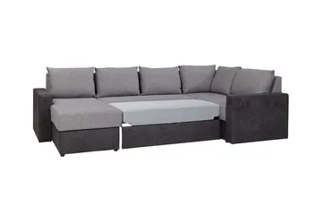 Staffin 4-sæders Venstre U-formet Hjørnesovesofa 140x270 cm med Opbevaring i Stof - Mørkegrå - Møbler - Sofaer - Sovesofaer