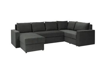Staffin 4-sæders Venstre U-formet Hjørnesovesofa 140x270 cm med Opbevaring i Stof - Mørkegrå - Møbler - Sofaer - Sovesofaer