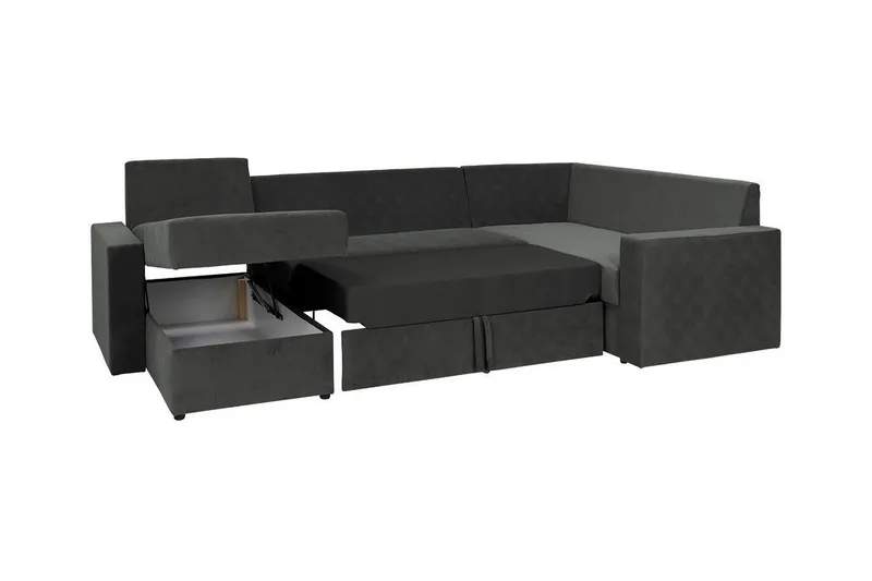 Staffin 4-sits Hörnbäddsoffa Dark grey - Møbler - Sofaer - Sovesofaer