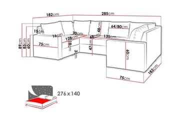Staffin 4-sits Hörnbäddsoffa Dark grey - Møbler - Sofaer - Sovesofaer