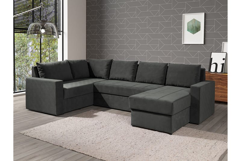 Staffin 4-sits Hörnbäddsoffa Dark grey - Møbler - Sofaer - Sovesofaer