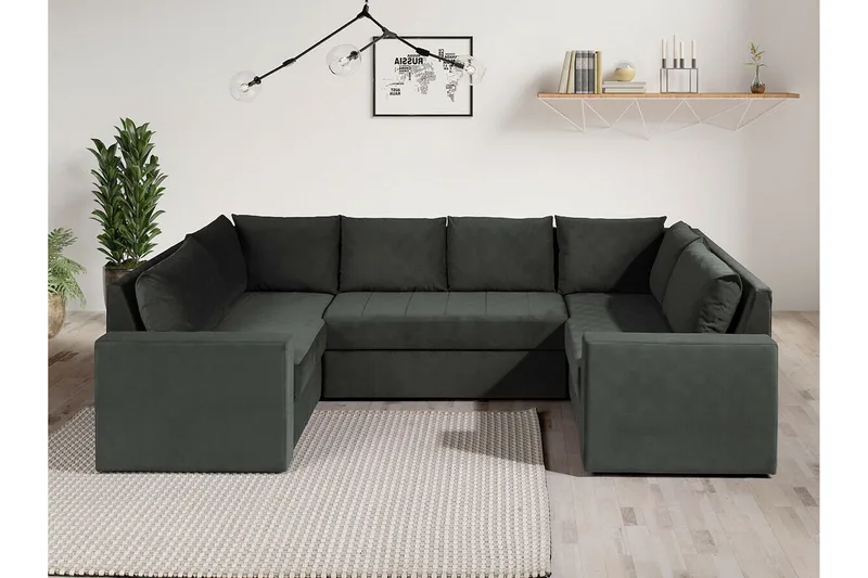 Staffin 4-sits Hörnbäddsoffa Dark grey - Møbler - Sofaer - Sovesofaer