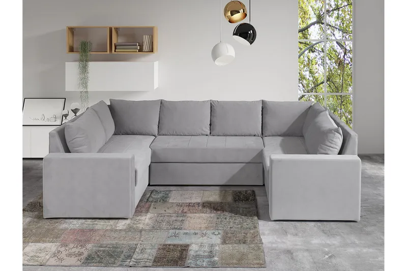 Staffin 4-sits Hörnbäddsoffa Light grey/Dark grey - Møbler - Sofaer - Sovesofaer