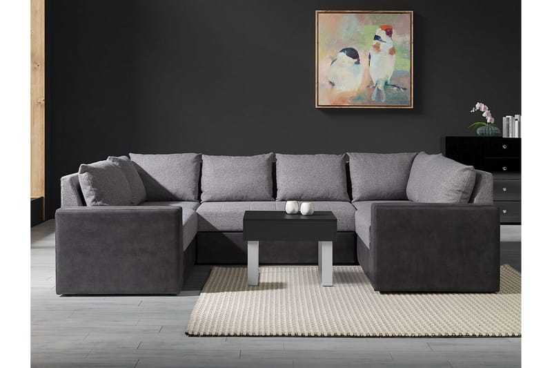 Staffin 4-sits Hörnbäddsoffa Light grey/Dark grey - Møbler - Sofaer - Sovesofaer