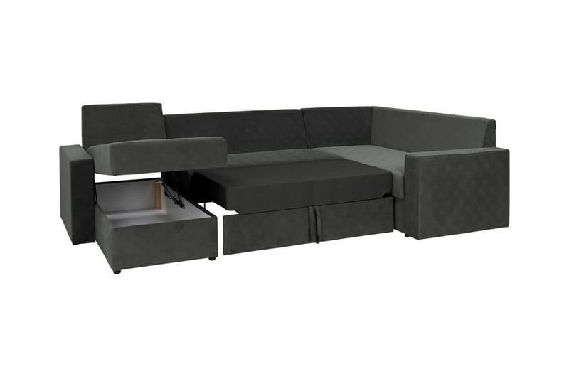 Staffin 4-sits Hörnbäddsoffa NO_BRAND Dark grey - Møbler - Sofaer - Sovesofaer