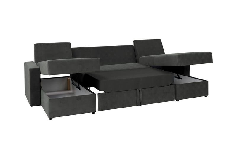 Staffin 4-sits Hörnbäddsoffa NO_BRAND Dark grey - Møbler - Sofaer - Sovesofaer