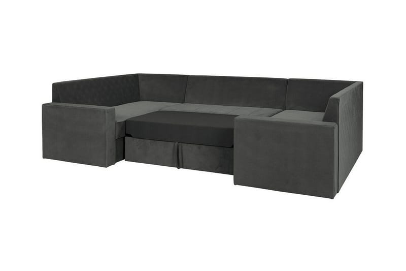 Staffin 4-personers U-formet Hjørnesovesofa 140x276 cm med Opbevaring i Stof - Grå - Møbler - Sofaer - Sovesofaer