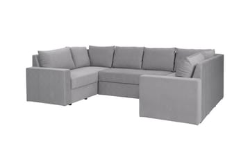 Staffin 4-personers U-formet Hjørnesovesofa 140x276 cm med Opbevaring i Stof - Grå - Møbler - Sofaer - Sovesofaer